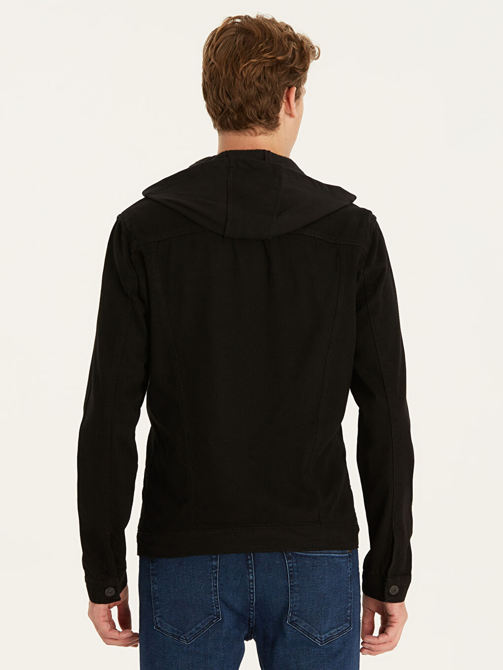 Regular Fit Jean Jacket with Hood-2