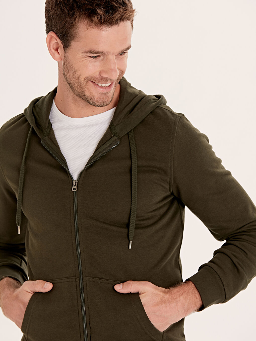 Sweatshirt à capuche VERT Homme-1