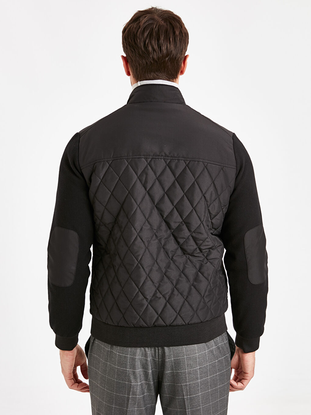 Siyah Dik Yaka İnce Kapitone Mont-4