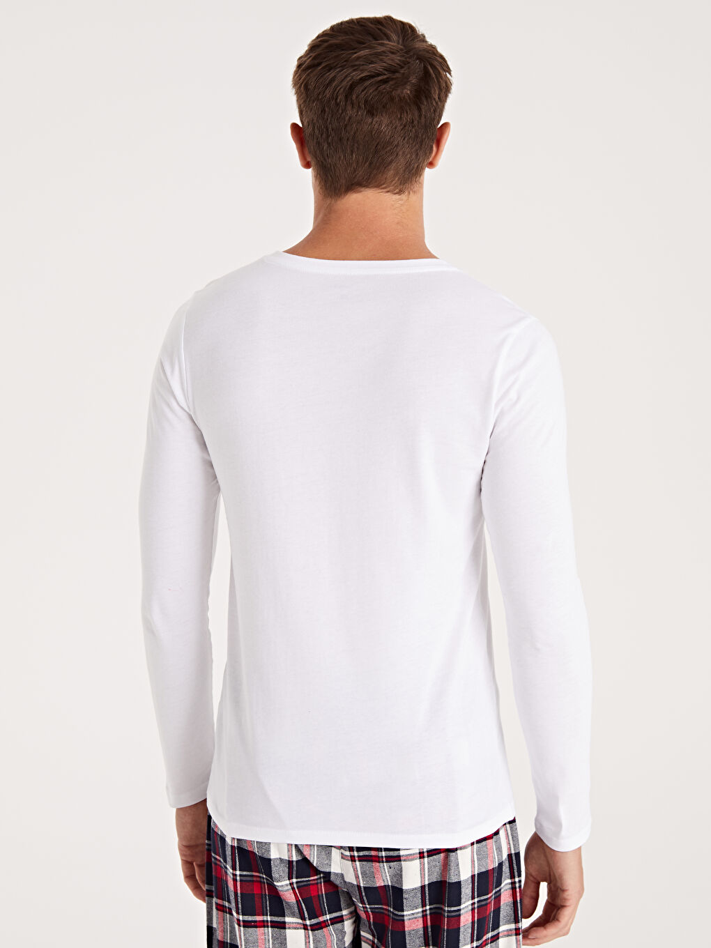 Мужская майка с длинным рукавом и V-образным вырезом из хлопка-2