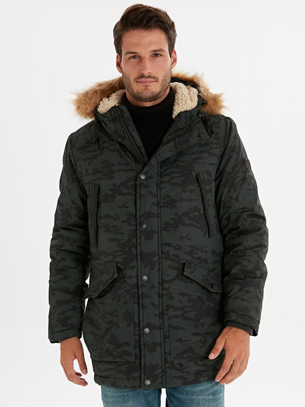 Man KHAKI Puffer Coat-1