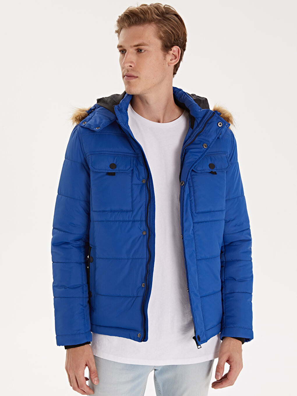 Mavi Erkek Şişme Mont-1