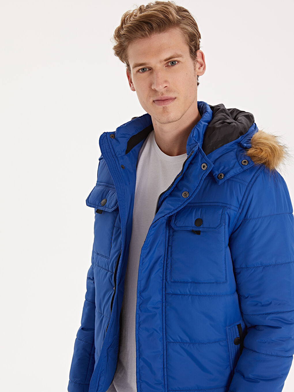 Mavi Erkek Şişme Mont-2