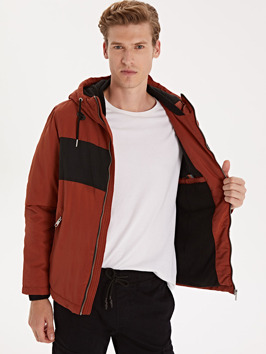 Man ORANGE Puffer Coat-1