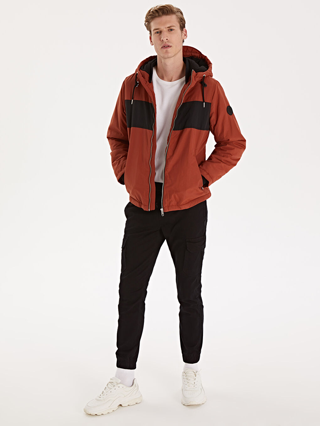 Man ORANGE Puffer Coat-3