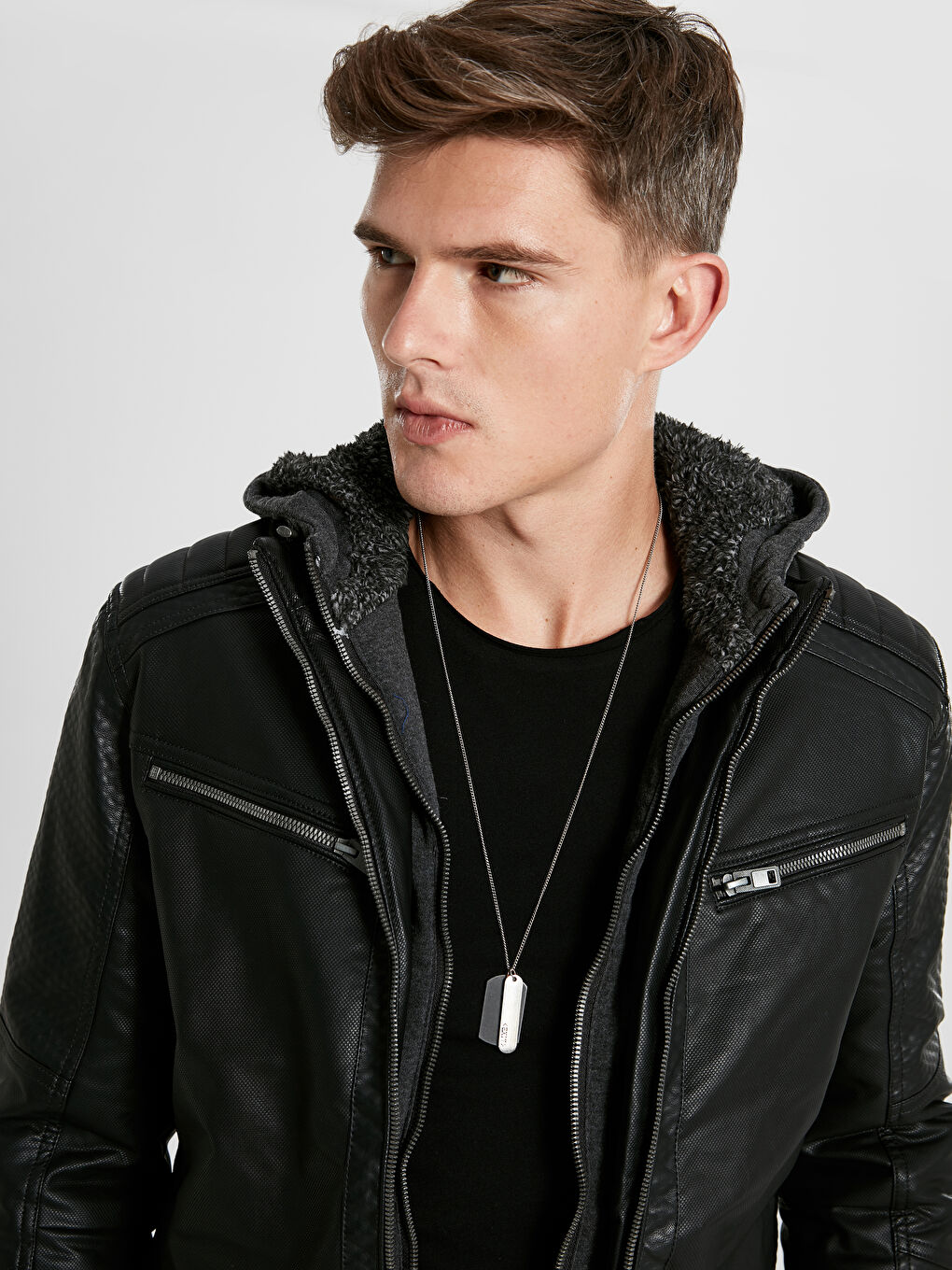 Siyah Sıyah Şişme Mont-2