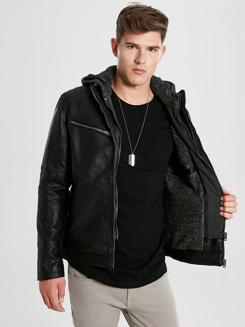 Siyah Sıyah Şişme Mont-3