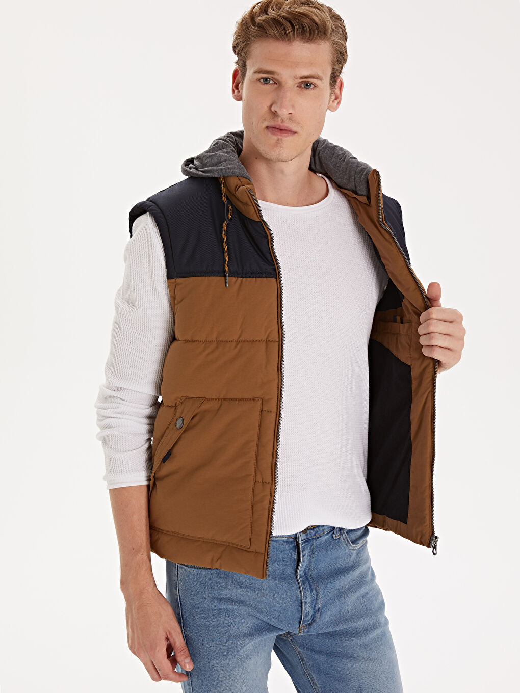 სწორი საყელო მამაკაცის ჟილეტი-3