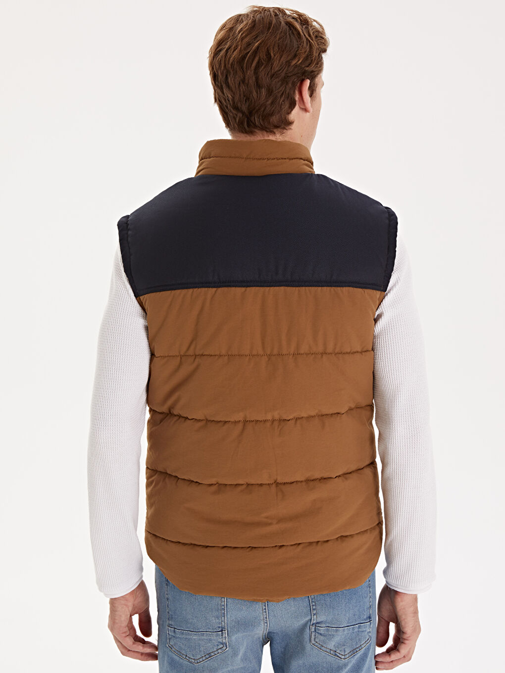 სწორი საყელო მამაკაცის ჟილეტი-4