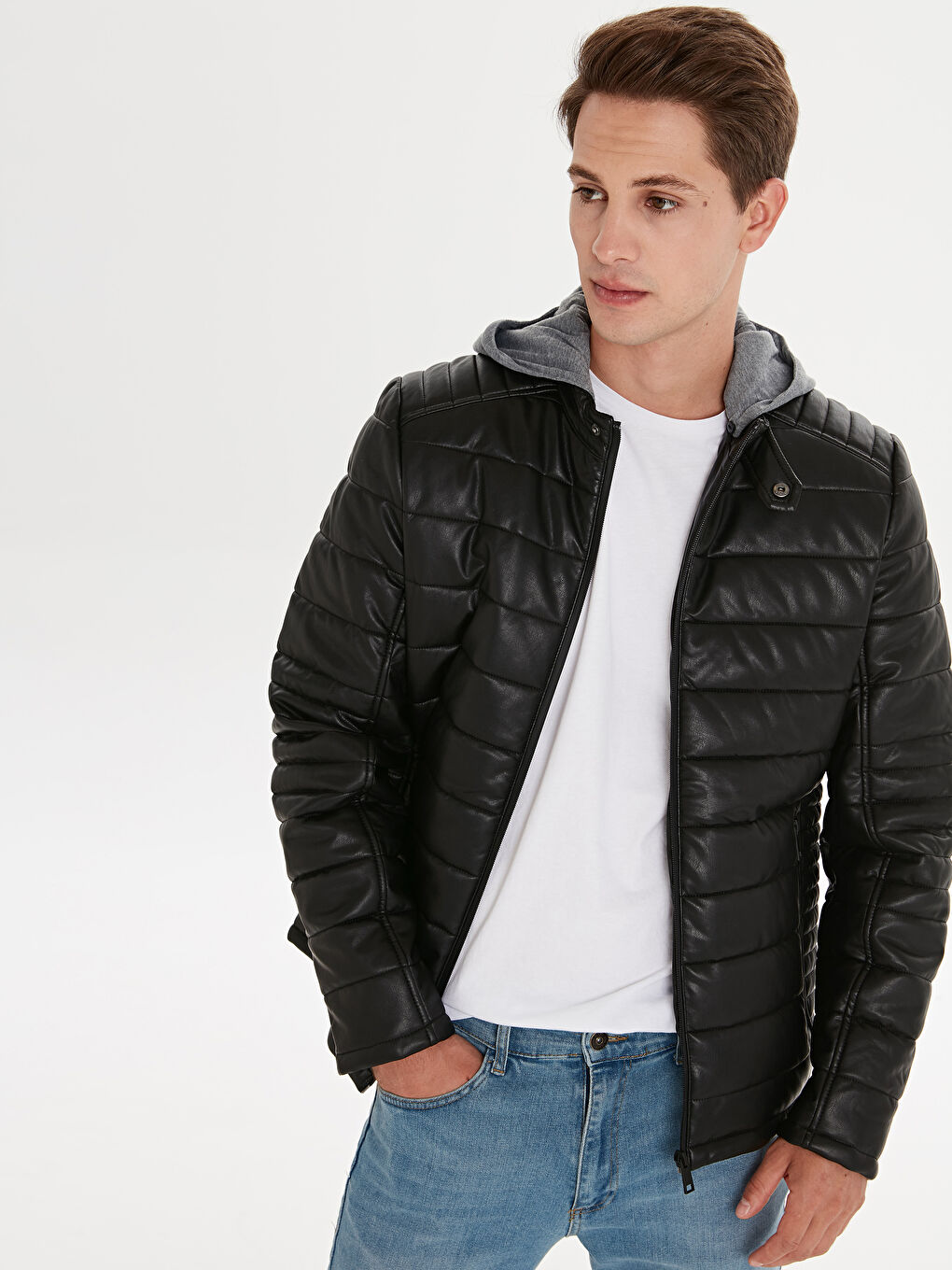 Men's Leather Look Coat