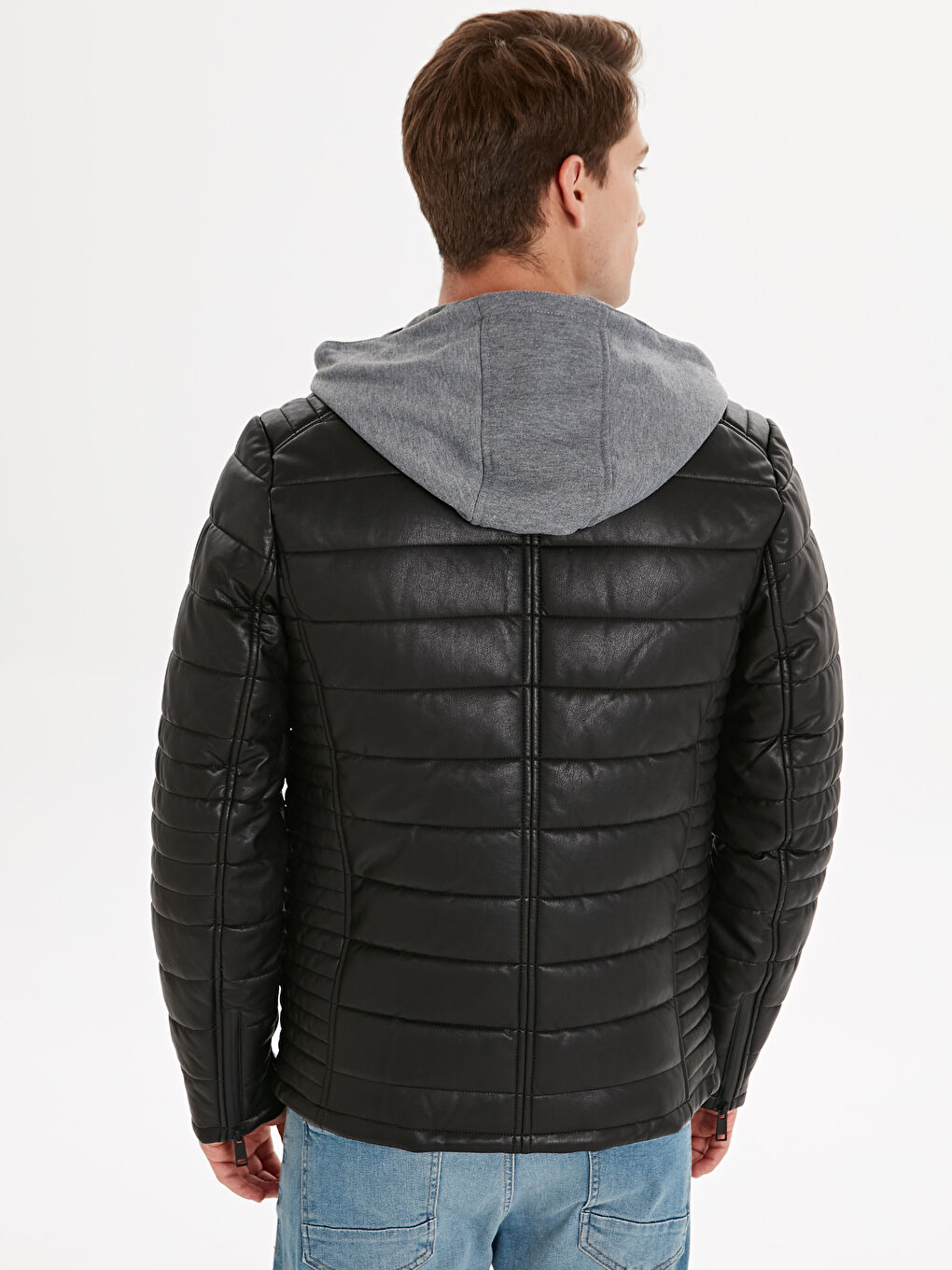 Men's Leather Look Coat-2