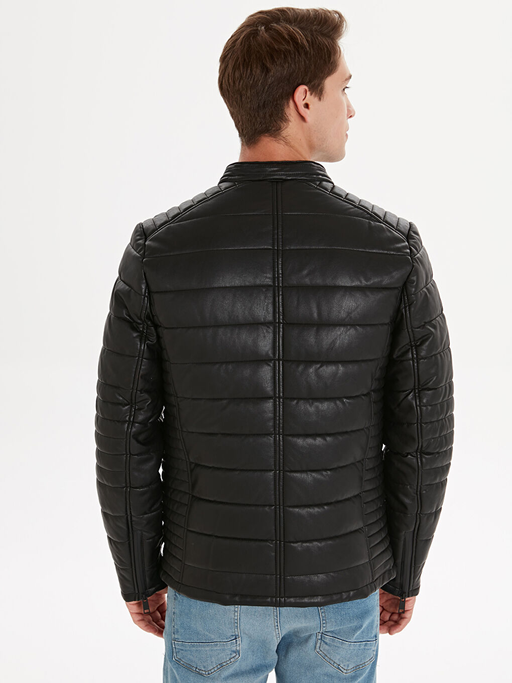 Men's Leather Look Coat-3