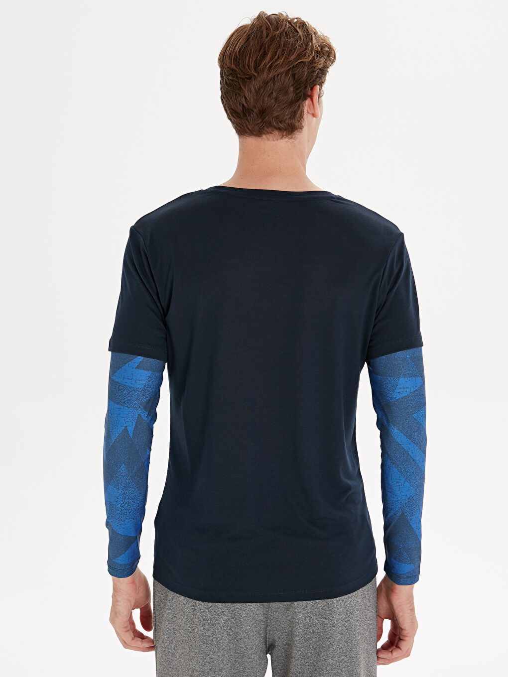 Мужчины Синий Футболка для спорта-2