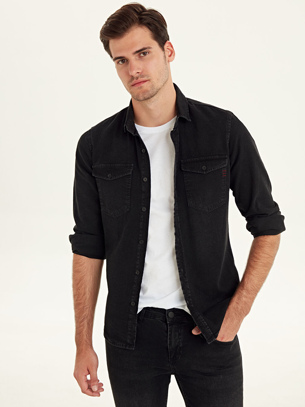 Man BLACK Denim Shirt
