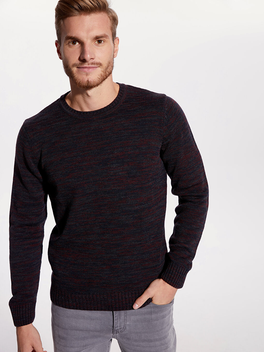 Turuncu Yeşil Melanj Kazak