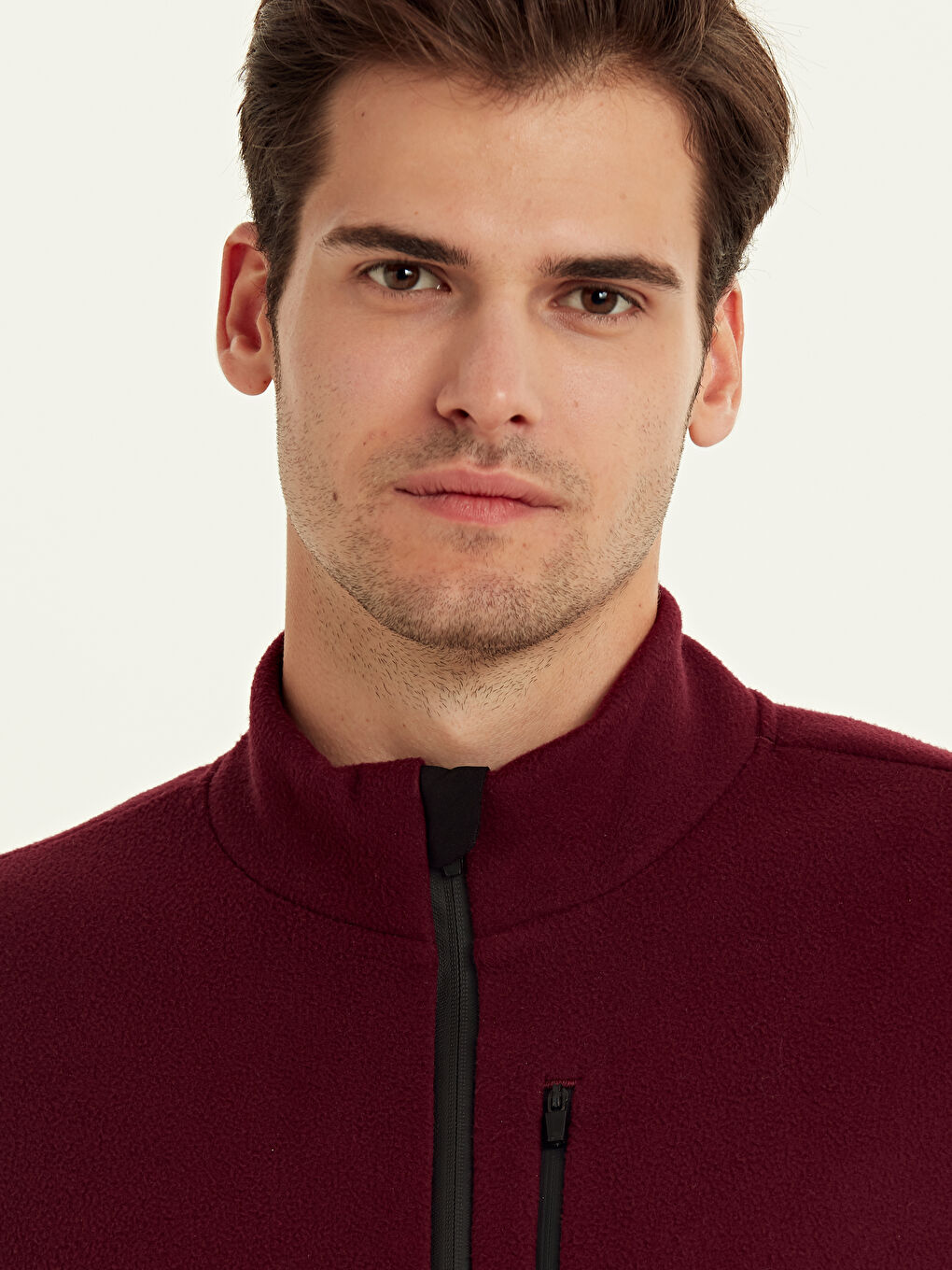 Sweat zippé ROUGE BORDEAUX Homme-2