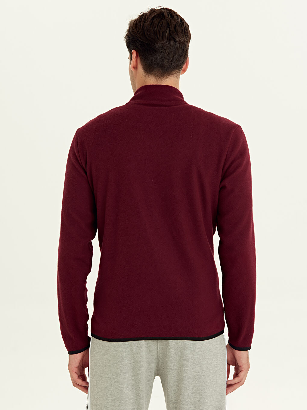Sweat zippé ROUGE BORDEAUX Homme-3