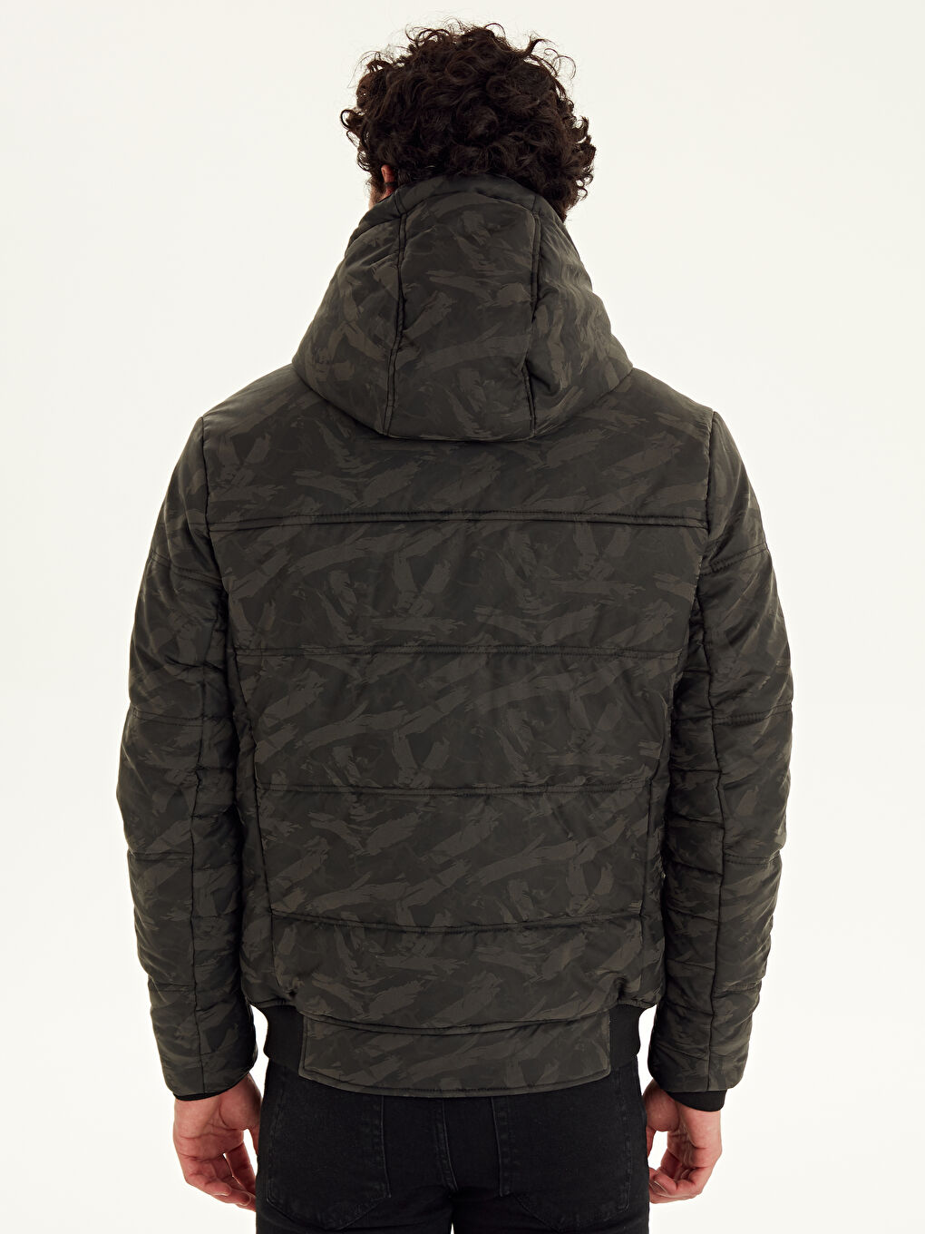 Gri Koyu Grı Şişme Mont-6