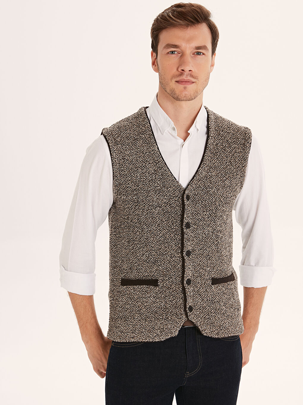 Kahverengi Treak Kahve Yelek