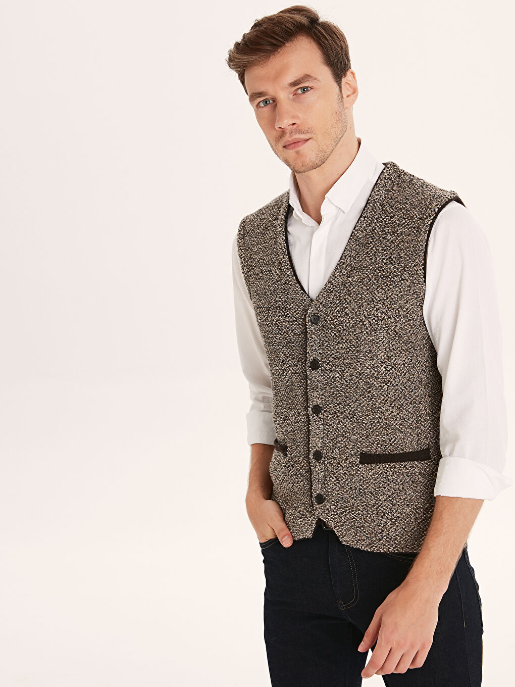 Kahverengi Treak Kahve Yelek-1