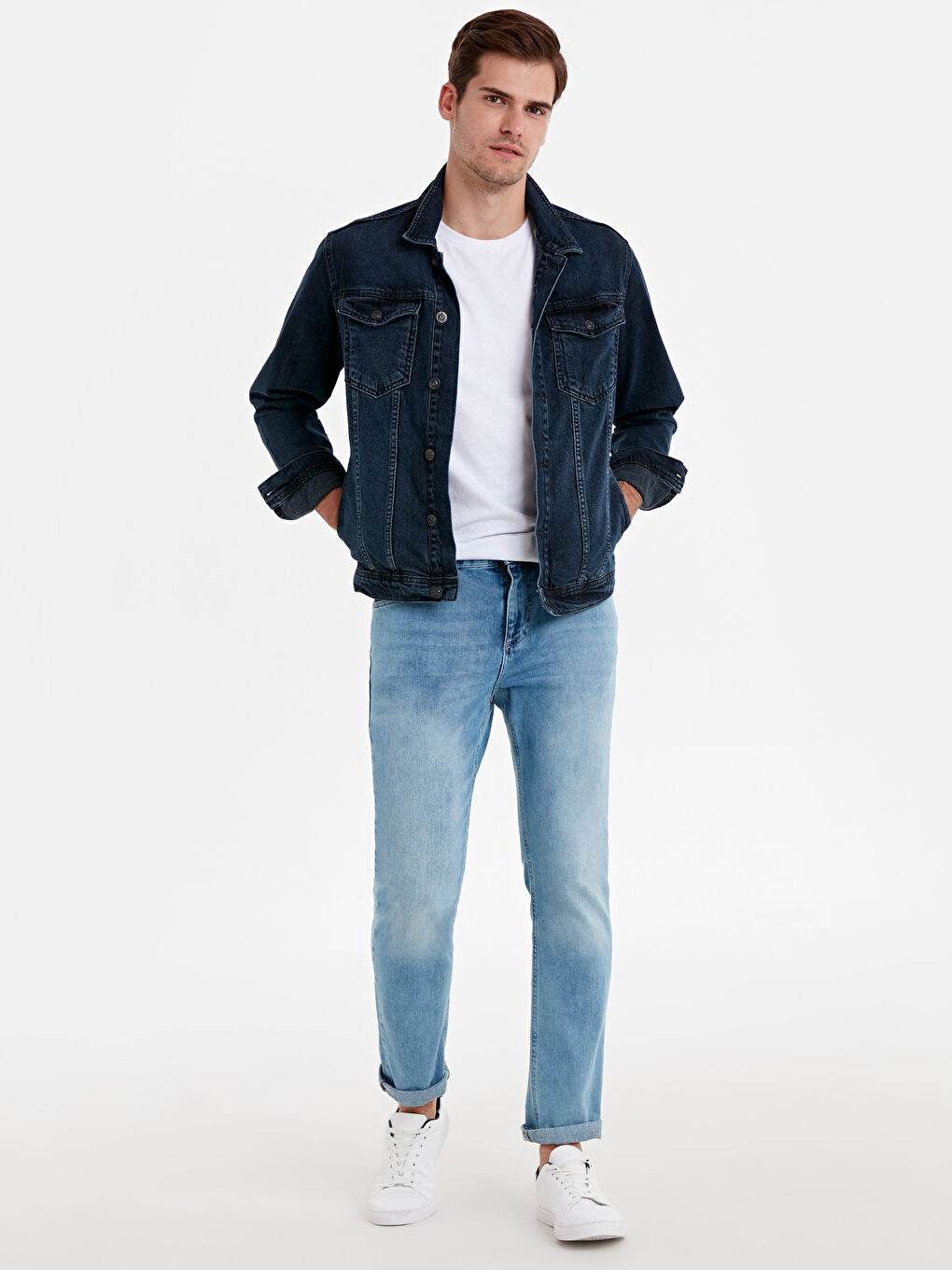 İndigo Koyu Rodeo Jean Şort-2