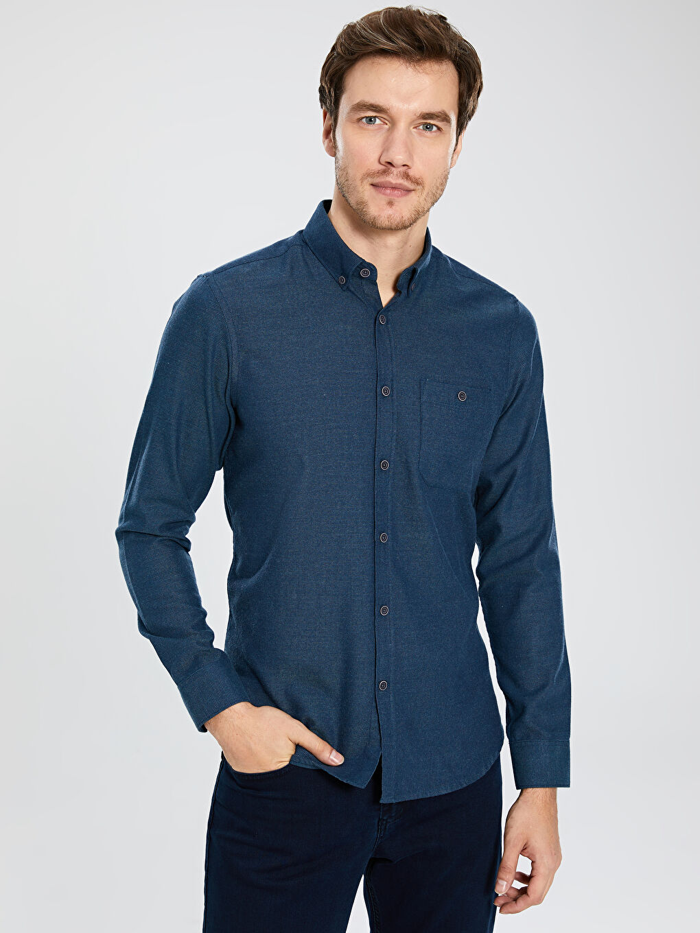 قميص نيلي راجل-1