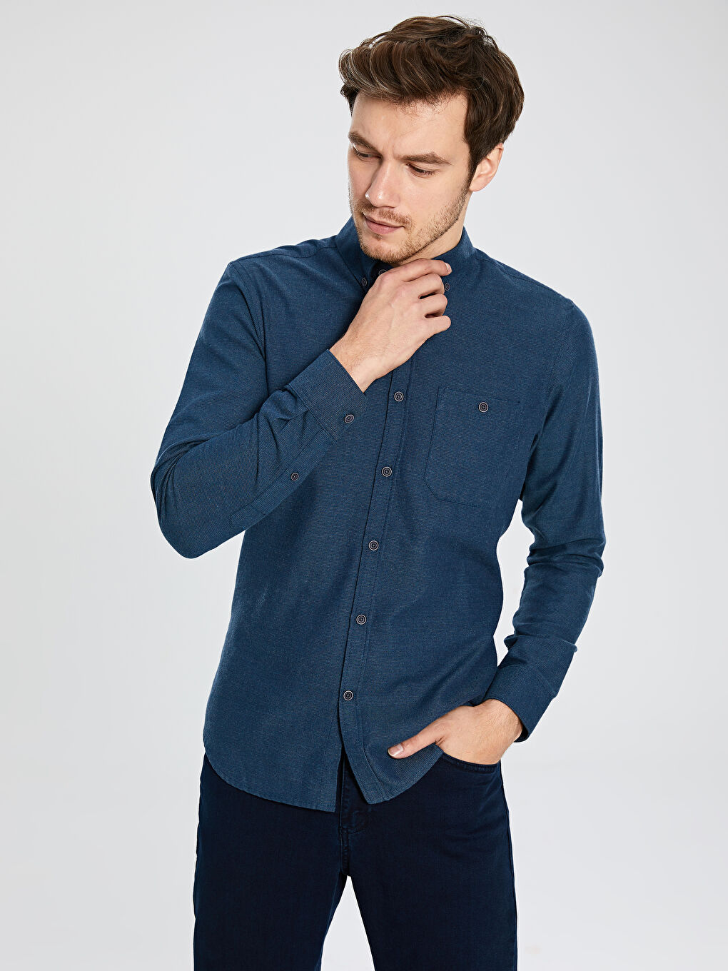 قميص نيلي راجل-2