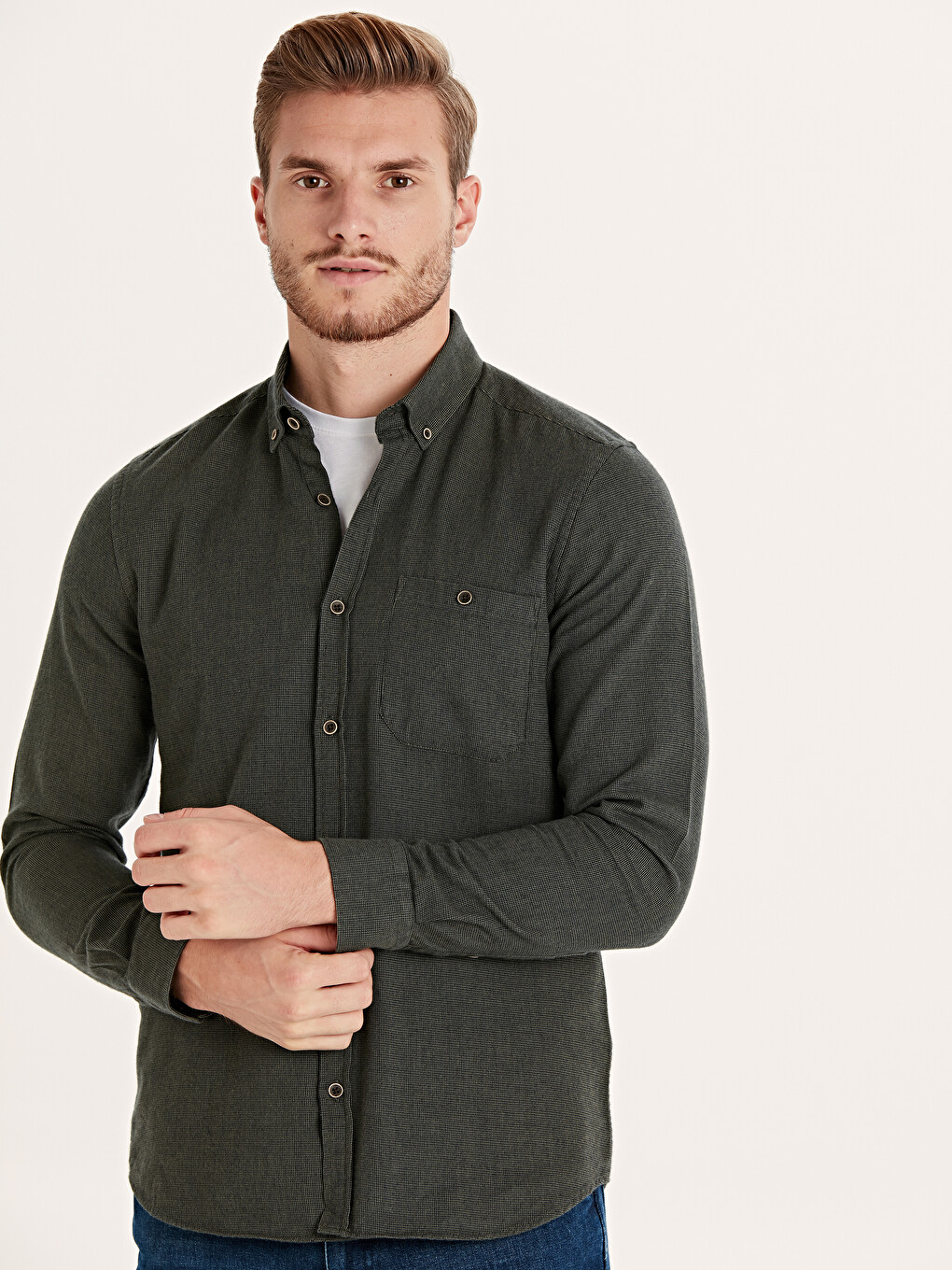 Chemise Kaki Homme-1