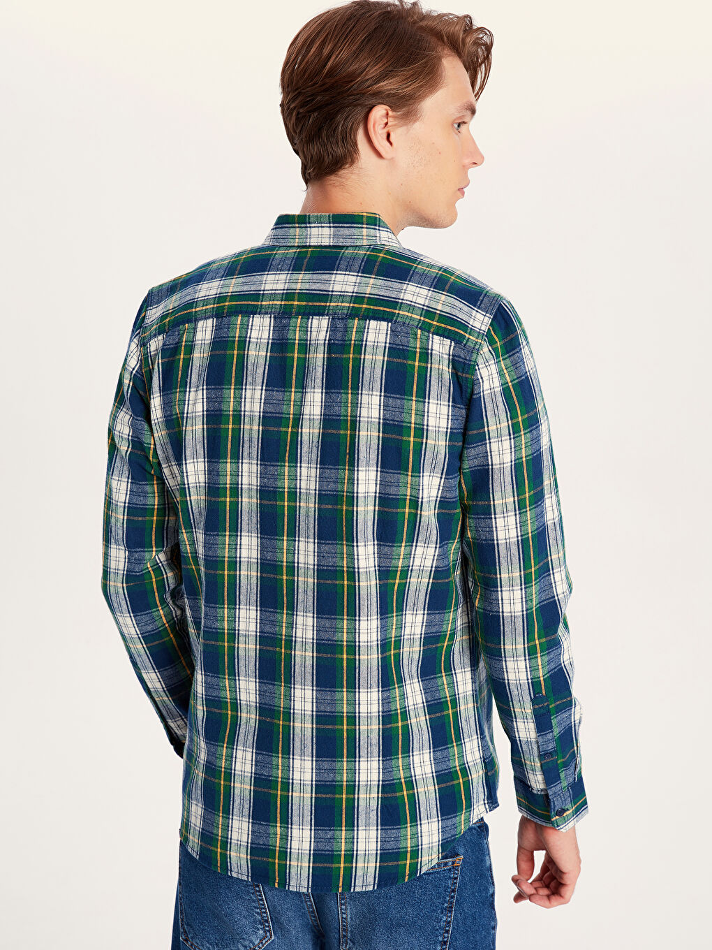 Man GREEN Flannel Shirt -9W7551Z8-LME
