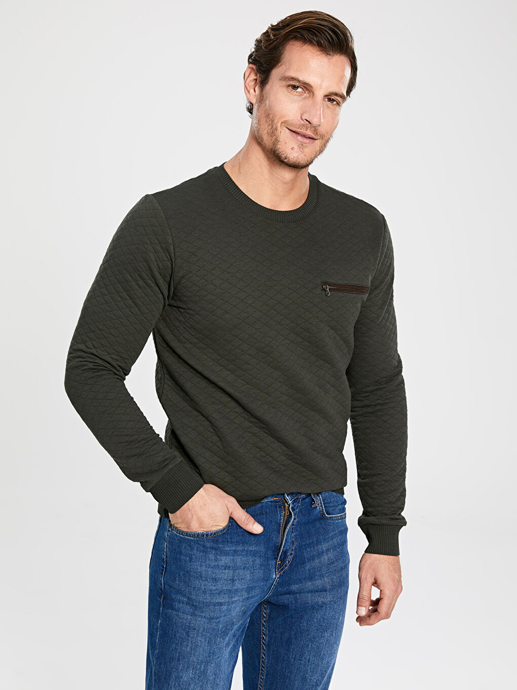 Дөңгелек жағалы ерлерге арналған свитшот-1