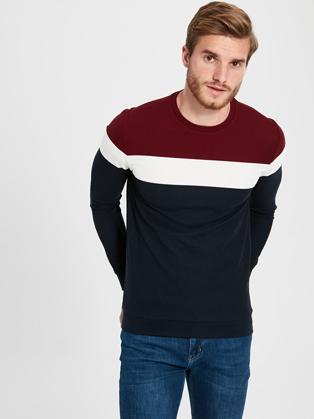 Мужчины Бордовый Футболка-1