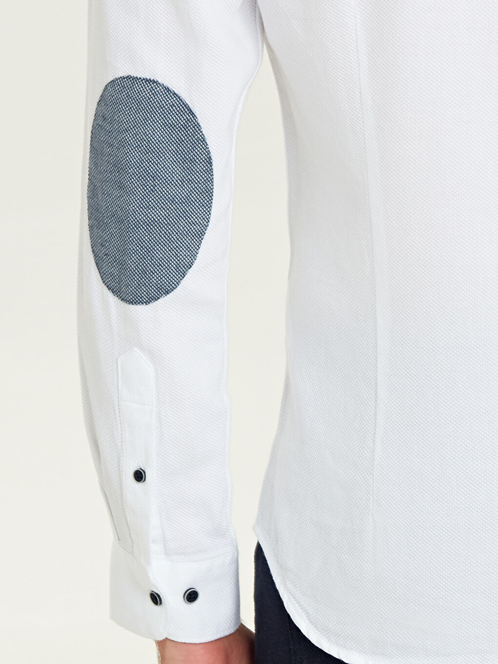 Beyaz Slim Fit Uzun Kollu Erkek Gömlek-3