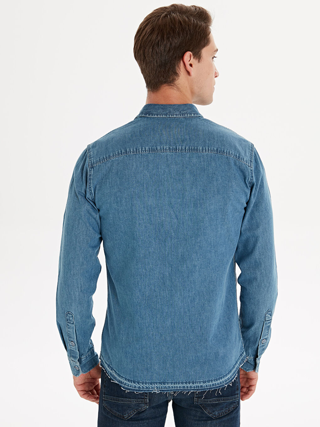 Orta İndigo Rodeo Jean Gömlek-2