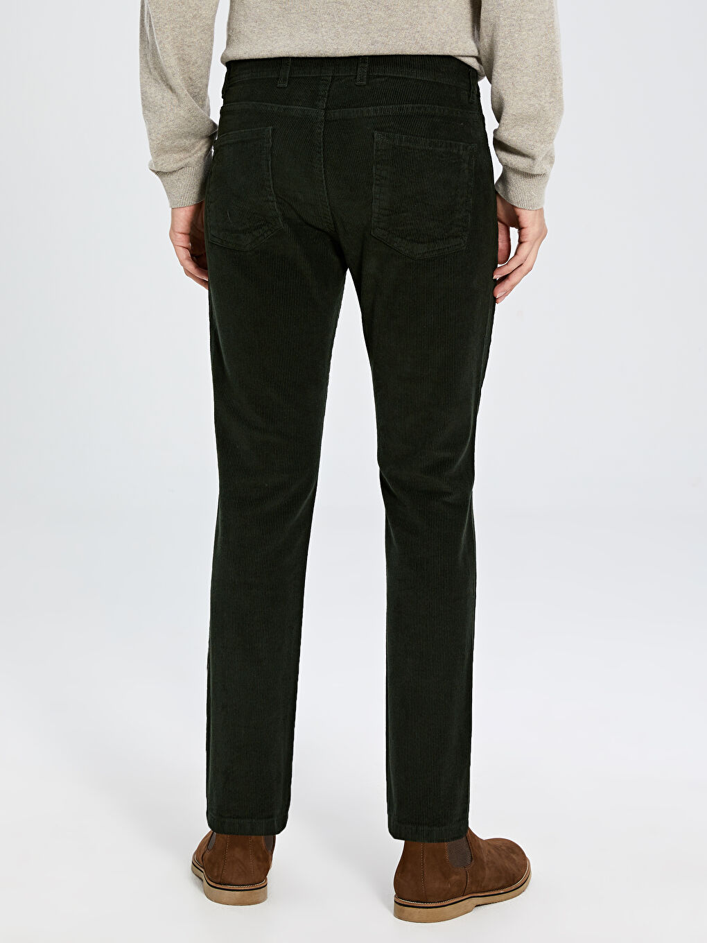 Yeşil Dar Kalıp Erkek Chino Pantolon-3