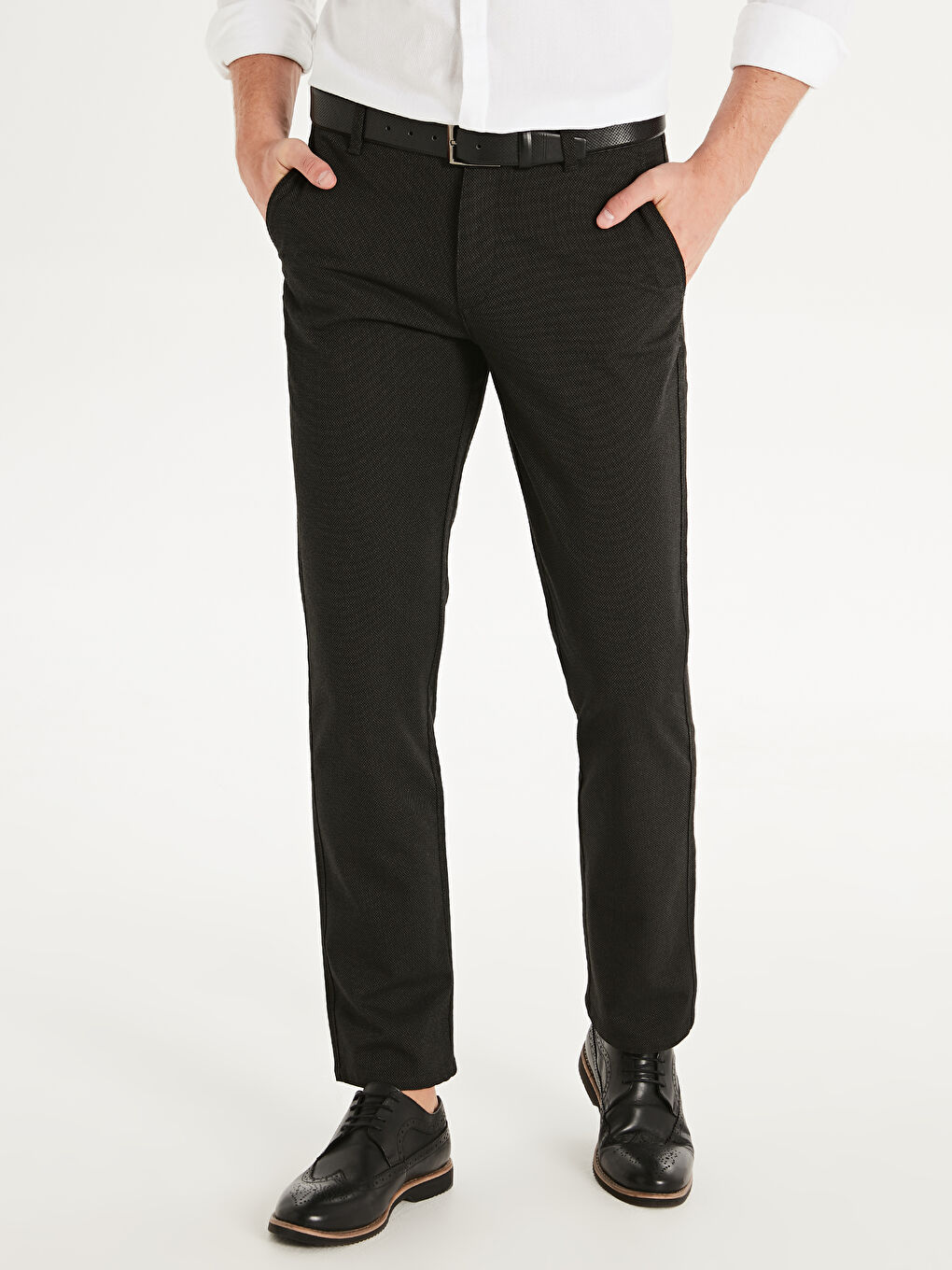 Standard Fit Twill Trousers-1