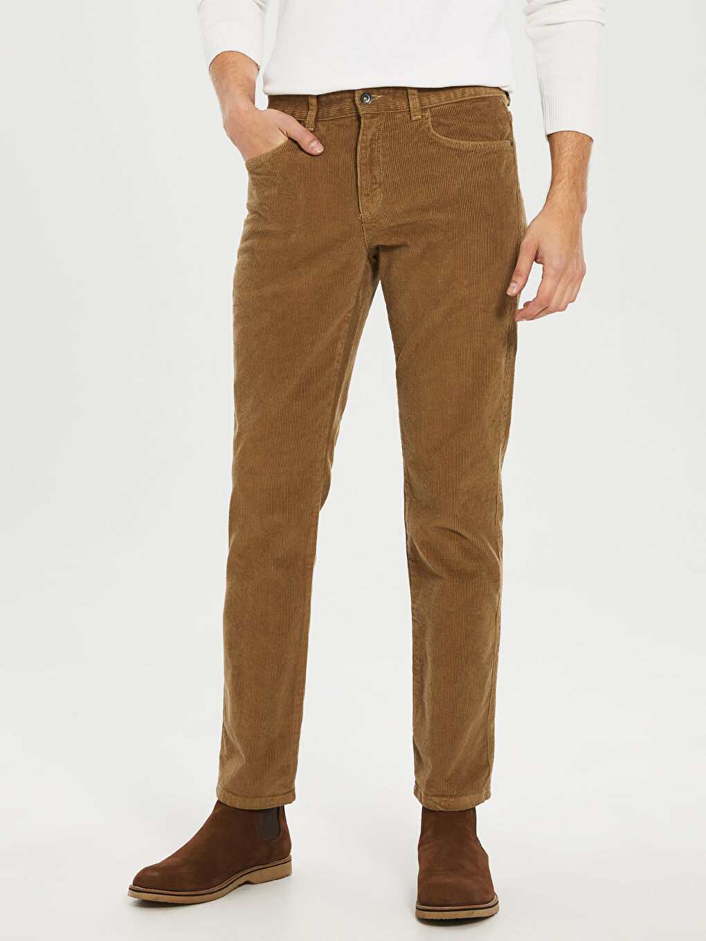 Bej Kadife Erkek Pantolon-2