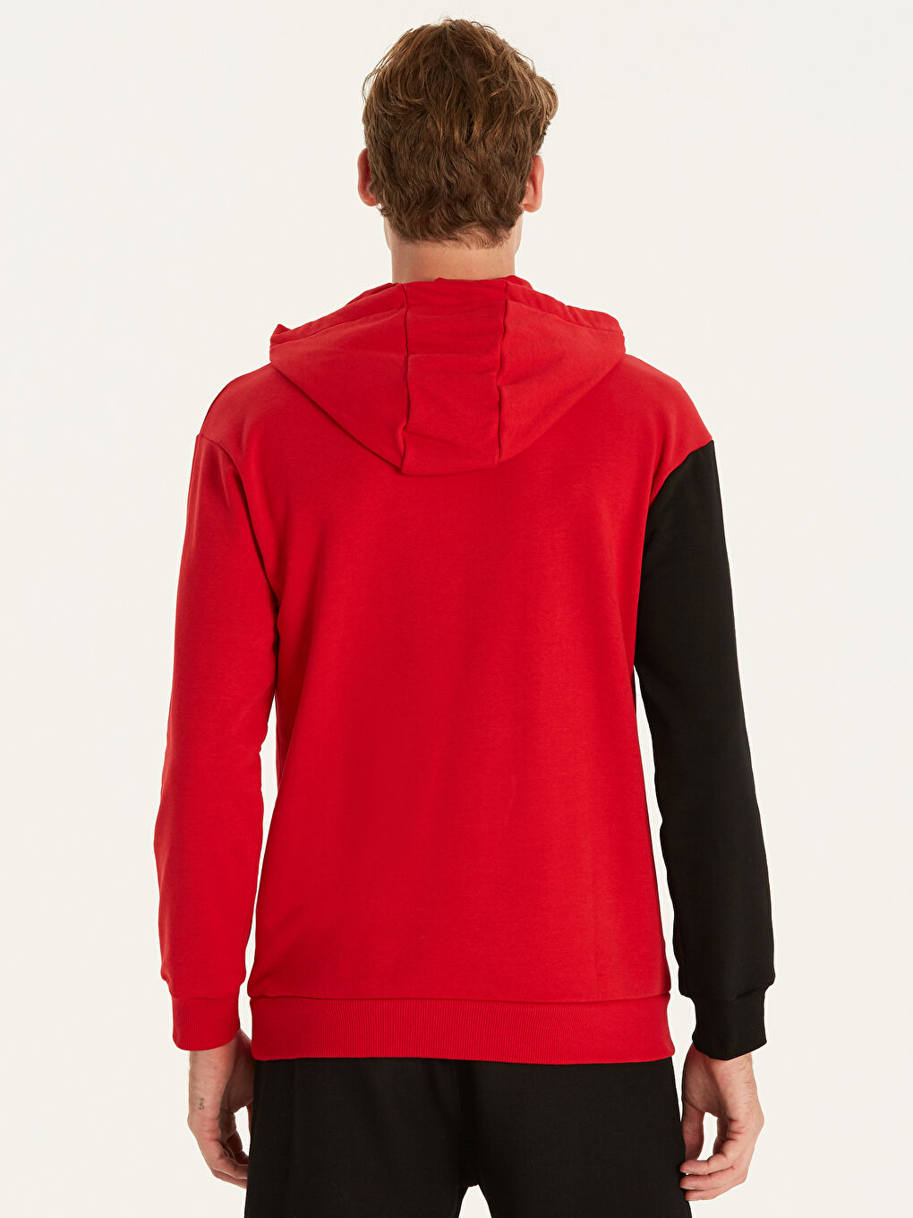 Uzun Kollu Baskılı Erkek Hoodie-1