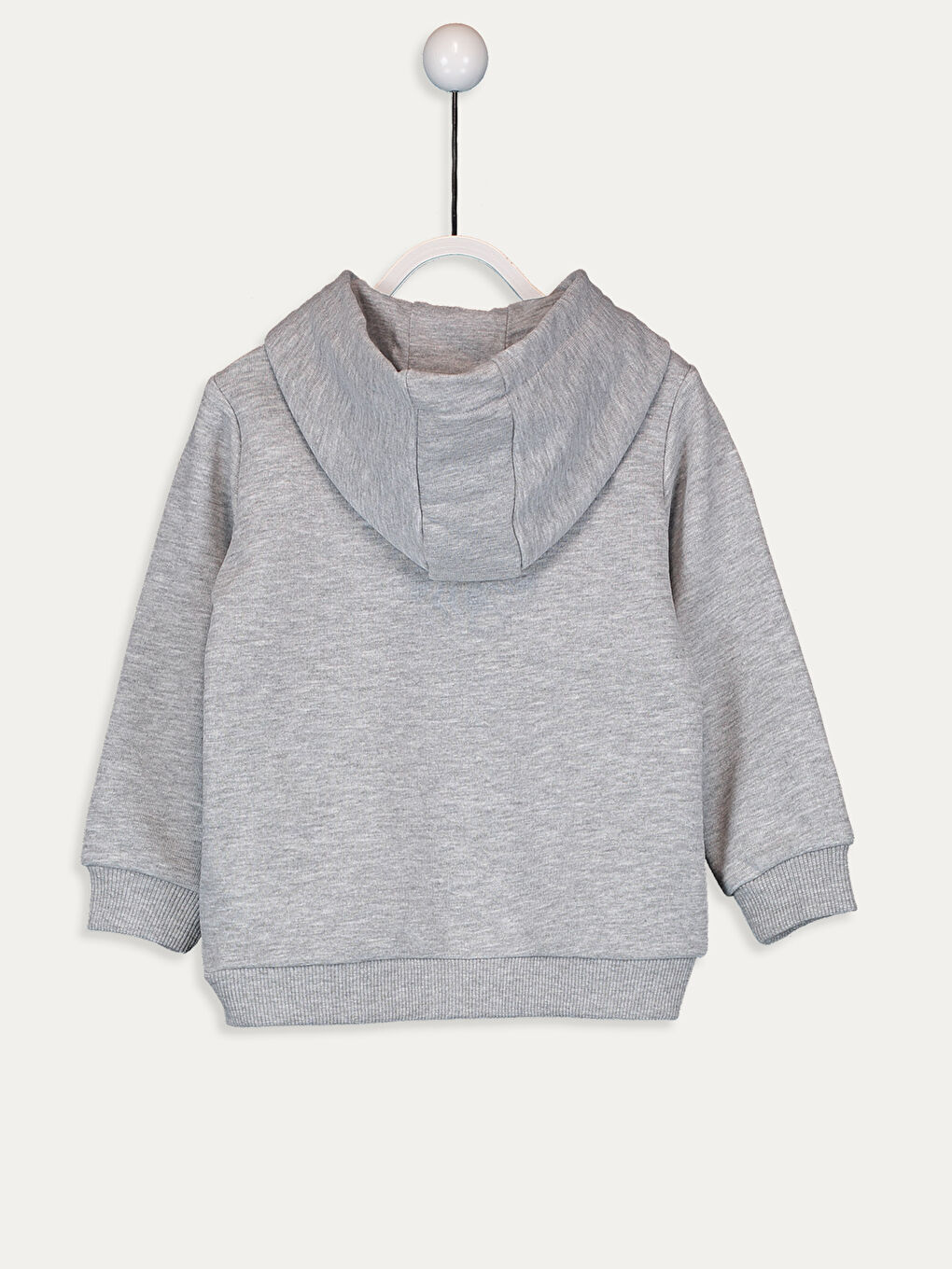 Gri Erkek Bebek Yazı Baskılı Kapüşonlu Sweatshirt Baba Oğul Kombini-1