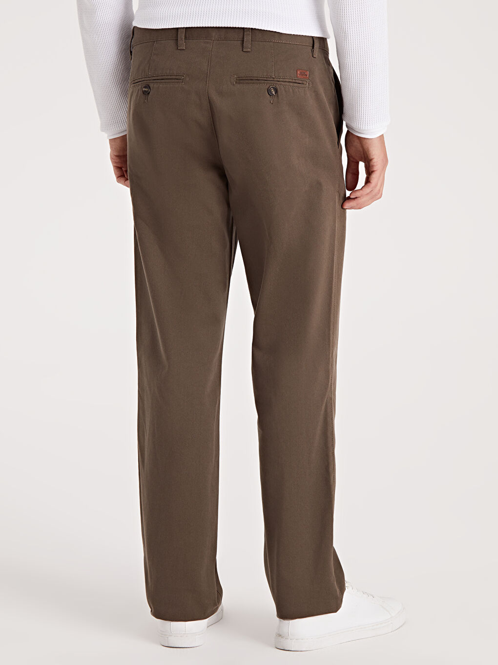 Kahverengi Geniş Kalıp Erkek Chino Pantolon-2
