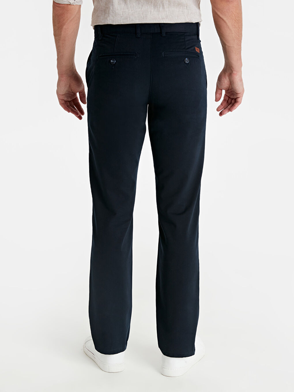 Lacivert Geniş Kalıp Erkek Chino Pantolon-2