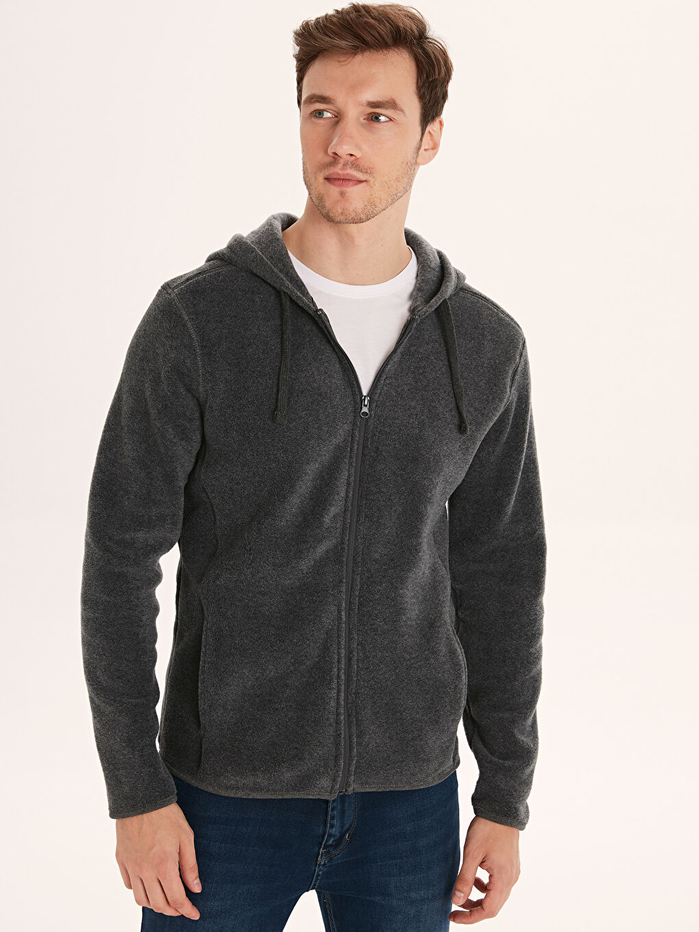 Man GREY Zip-Up Sweatshirt-1