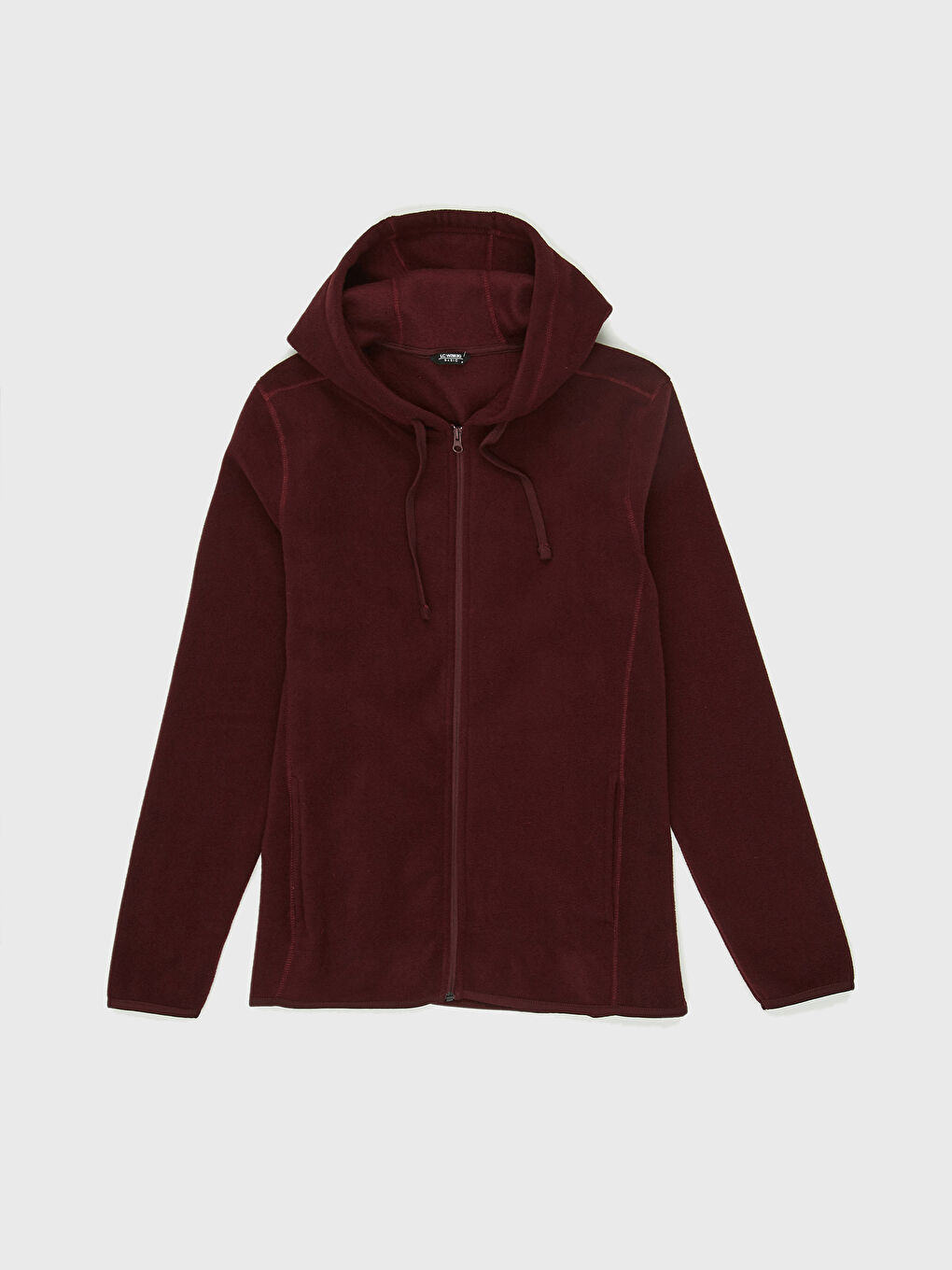 Mürdüm Rahat Kalıp Kapüşonlu Kalın Erkek Polar Hırka-1