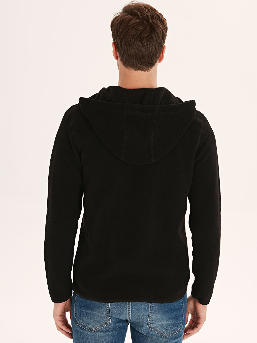 Koyu Siyah Fermuarlı Sweatshirt-2