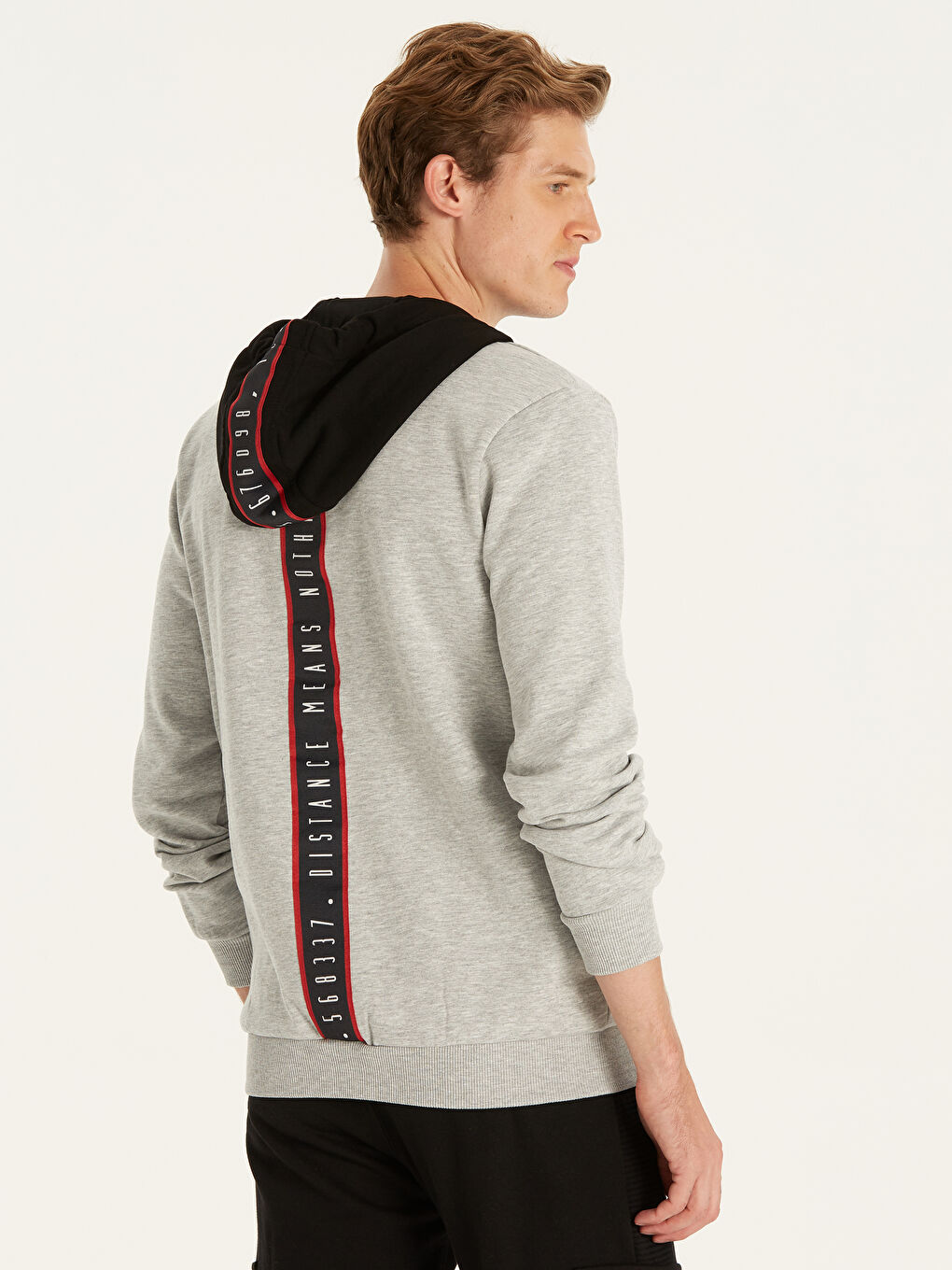 Gri Melanj Fermuarlı Sweatshirt-1