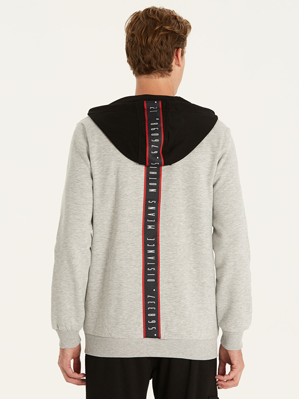 Gri Melanj Fermuarlı Sweatshirt-2