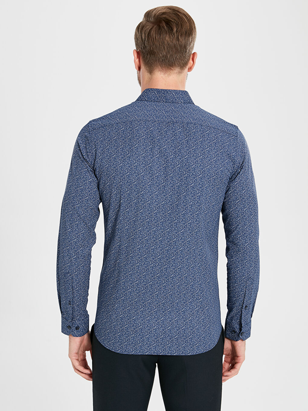 Lacivert Poplin Erkek Gömlek-3