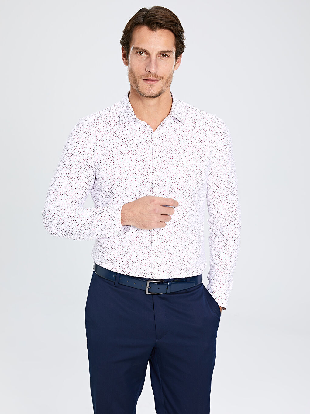 Beyaz Poplin Erkek Gömlek