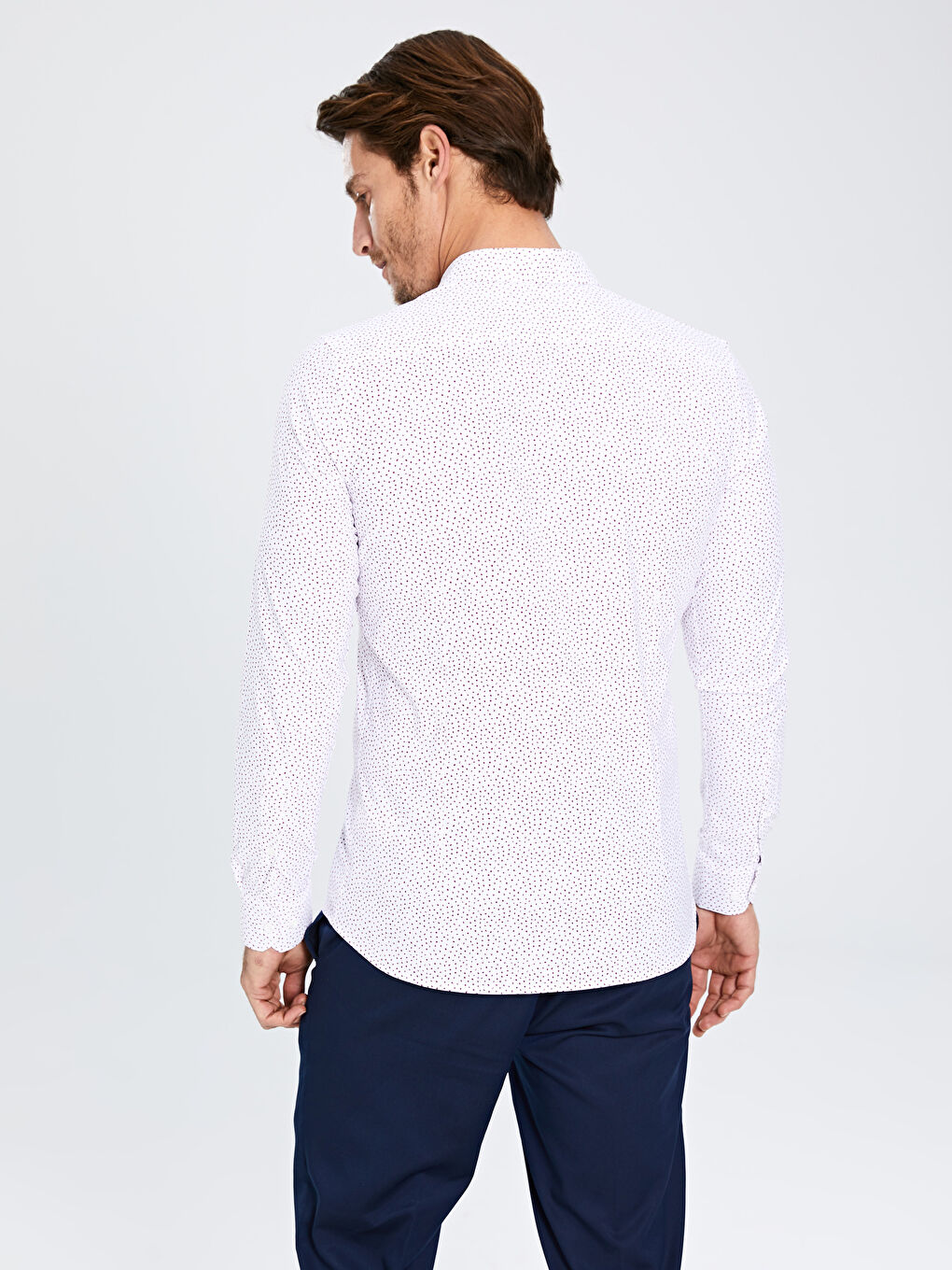 Beyaz Poplin Erkek Gömlek-3