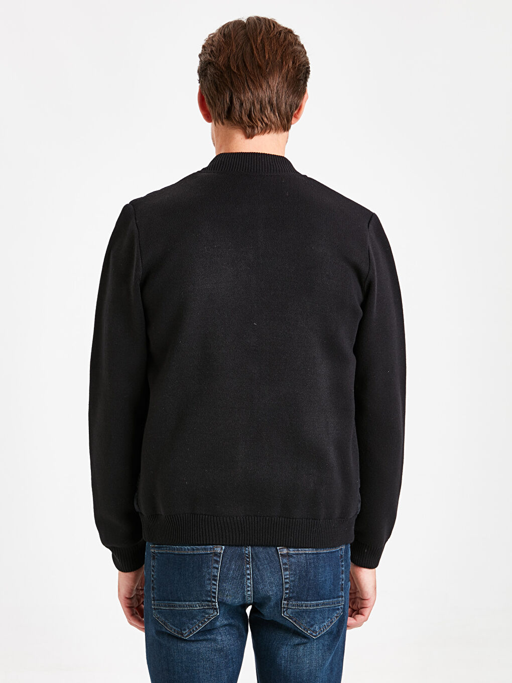 Lacivert Slim Fit Kolej Yaka Bomber İnce Erkek Mont-2