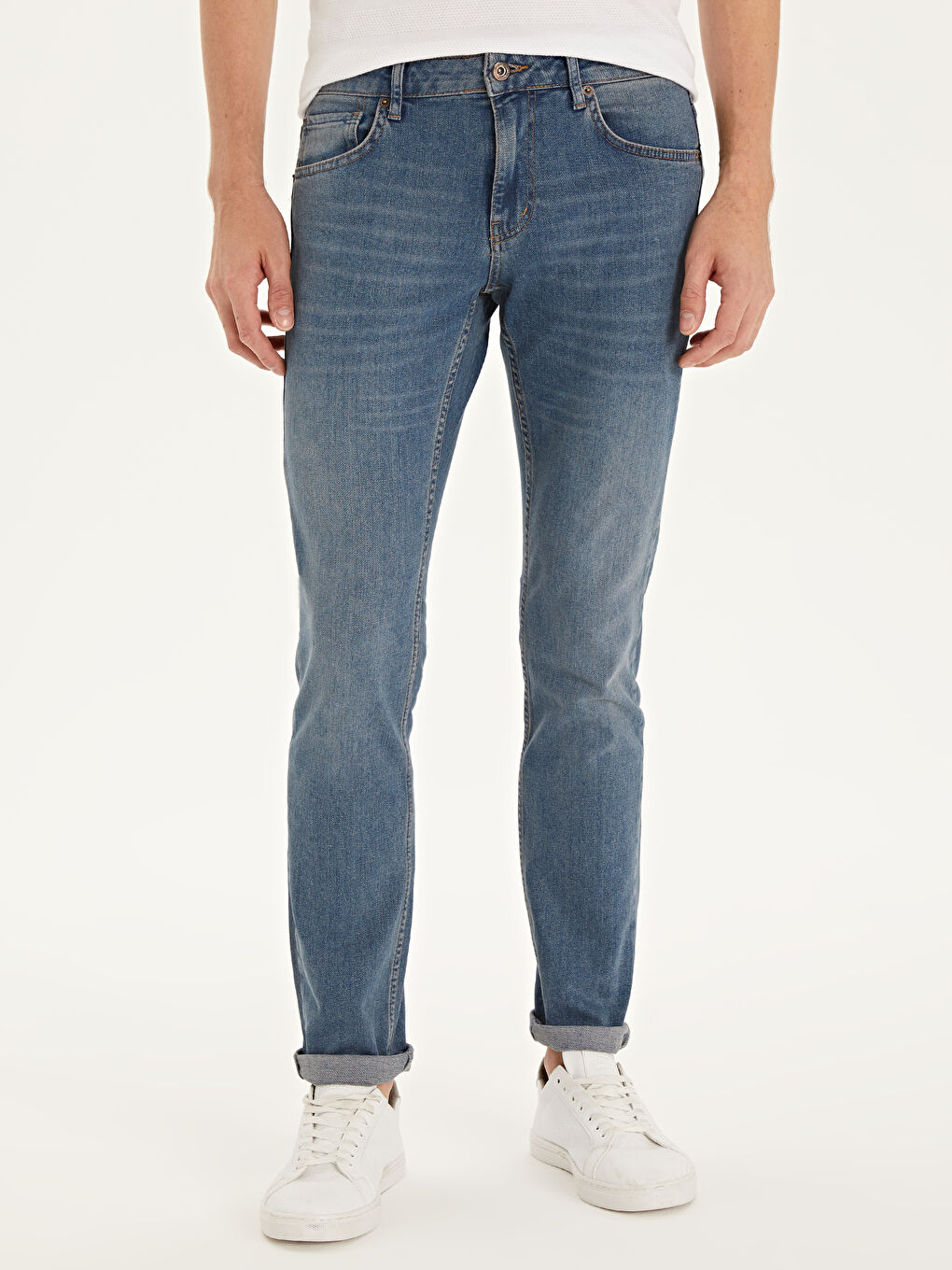 Мужчины Индиго Джинсы-2